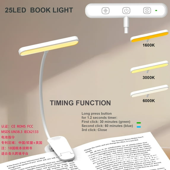 Reading Lamp, Book Clip Lamp, Desk Lamp, Sheet Music Lamp, Reading Lamp, Book Lamp Type-c Rechargeable Night Light