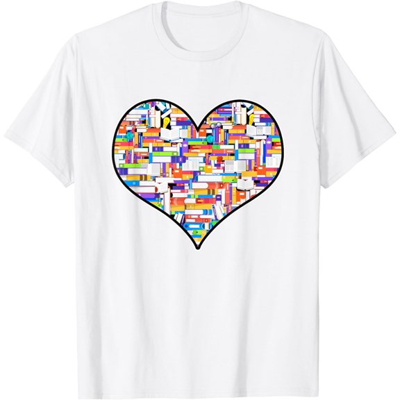 Reading Library Books Lover Heart Librarian Awesome Cute T-Shirt