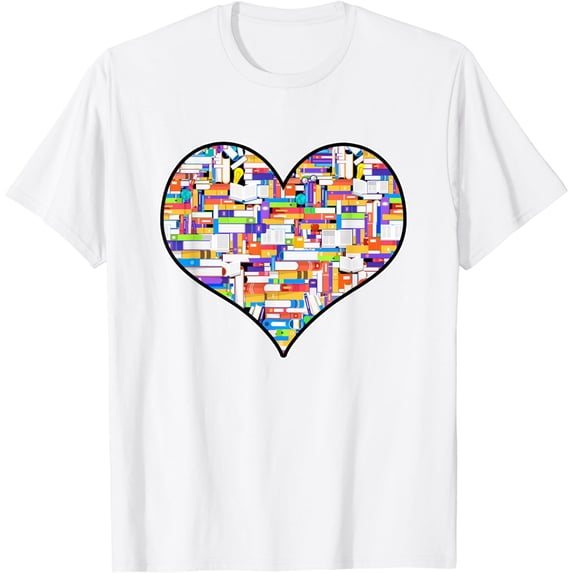 Reading Library Books Lover Heart Librarian Awesome Cute T-Shirt