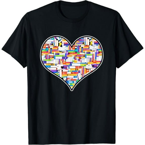 Reading Library Books Lover Heart Librarian Awesome Cute T-Shirt