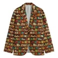 thumbnail image 1 of Reading Library Pattern Print Men'S Blazer, Book Reading Lover Fun Novelty Blazer, 1 of 4