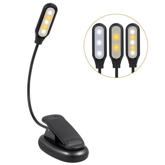 Reading Light LED Clip On Book Lamp with 5 LED Beads USB Powered 3 Level Brightness Adjustment Flexible Gooseneck for Reading Bed Office Study Desk Night Portable Task Lighting Eye Care Illumination