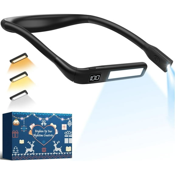 Reading Light Mothers Day Gifts: Upgraded Neck with Power Display & Timer, 80Hrs Rechargeable Book Lights for at Night, Mother's Gifts Mom Wife Nana, Knitting Crochet Accessories