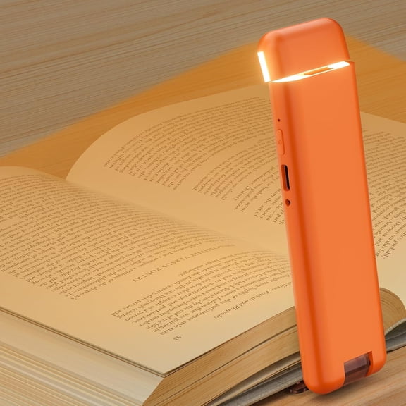Reading Light,Rechargeable Book Light for Reading in Bed,Upgraded Portable Clip- LED Bookmark Lamp with Damping Hinge,Long Lasting,3 Colors&5 Brightness&Timer for Book Lovers,(Orange)