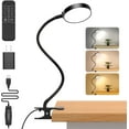 thumbnail image 1 of Reading Light with Remote, LED Desk Lamp Clip on [1H Timer & Nightlight] RA>95 Dimmable Flexible Gooseneck, Clamp for Table - 3.5'' (Adapter Included), 1 of 4