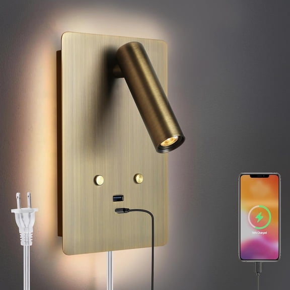 Reading Light with Dimmable Plug in Wall Sconce with 1 Pack, Warm White