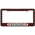 thumbnail image 1 of Reading Love with Hearts License Plate Tag Frame, Multiple Colors, 1 of 1