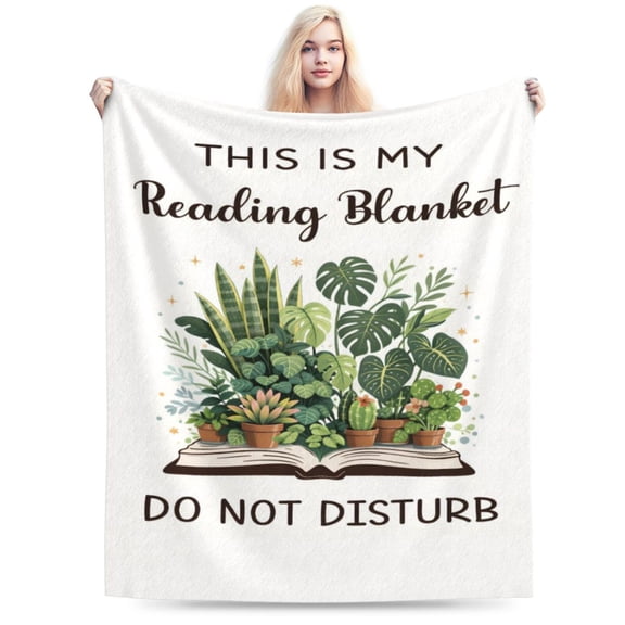 Reading Lover Blanket Gift Book Lover Pattern Throw Blanket Cozy Soft Home Decor Gift for Readers Librarians Bookworms 50x40