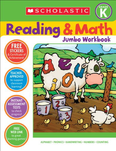 Pre-Owned Reading & Math Jumbo Workbook: Grade K Paperback