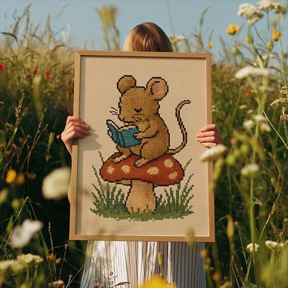 Reading Mouse Print Cottagecore Mouse Poster Poster Decor For Living Room Bedroom Poster Decor Unframed Paper Print