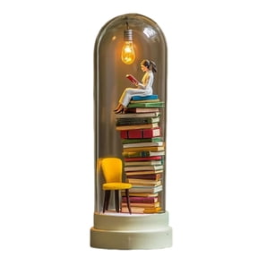 Reading Night Light, LED Resin-Dyed Stacked Book Light, 3D Mini Book Light with Eye-Protecting Warm Light, Suitable for Home/Office/Library, a Gift for Book Lovers