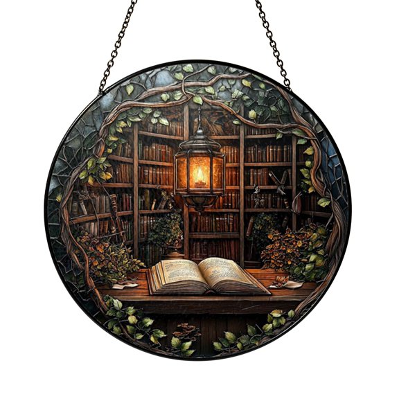 Reading Nook Forest Scene Acrylic Window Hanging – Home Decor2101