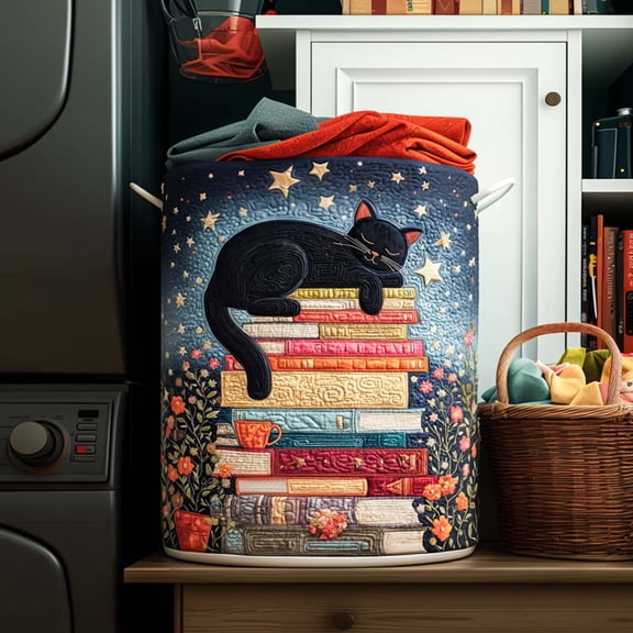 Reading Nook Quilted Laundry Basket, Clothes Hamper Storage BagHousewarming Gift Ideas, Gift For Mom