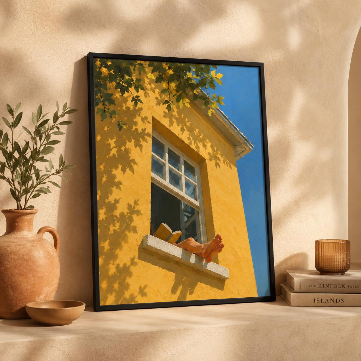 reading-nook-wall-art-cozy-book-lover-decor-yellow-house-window