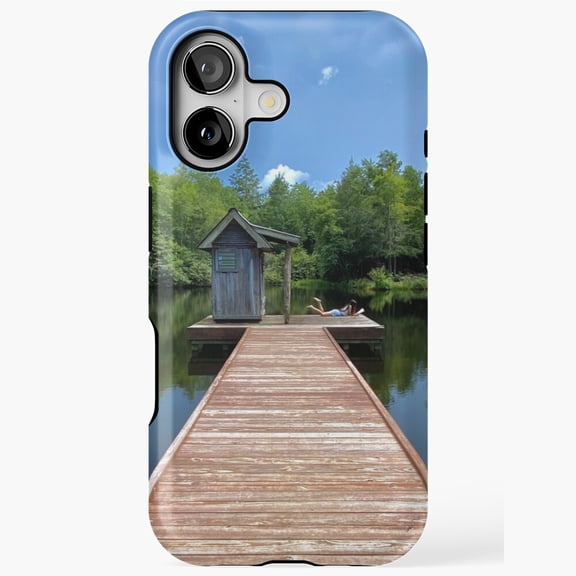Reading On The Fishing House Dock Scenic Graphic Case with iPhone 11 to 17 Pro Max