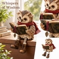 thumbnail image 1 of Reading Owl Figurine with Book Round Glasses Vintage Rustic Shelf Sitter with Dangling Legs and Boots, Woodland Farmhouse Tabletop Decor for Bookshelf, Mantel, Home Office and Reader Gifts, 1 of 5