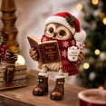 thumbnail image 1 of Reading Owl Figurine, Whimsical Owl Statue for Bookshelf and Desk, Great Gift for Readers and Collectors (B), 1 of 5