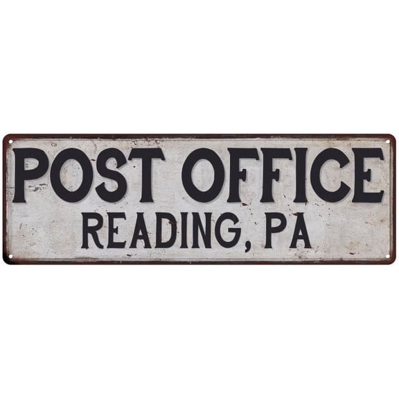 Reading, Pa Post Office Metal Sign Vintage 6x18 106180011356