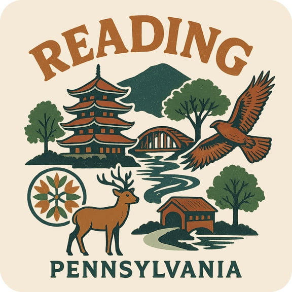 Reading Pennsylvania Keepsakes Souvenir Vinyl Sticker – Destination Travel Keepsake Collectible (3-Inches Wide)