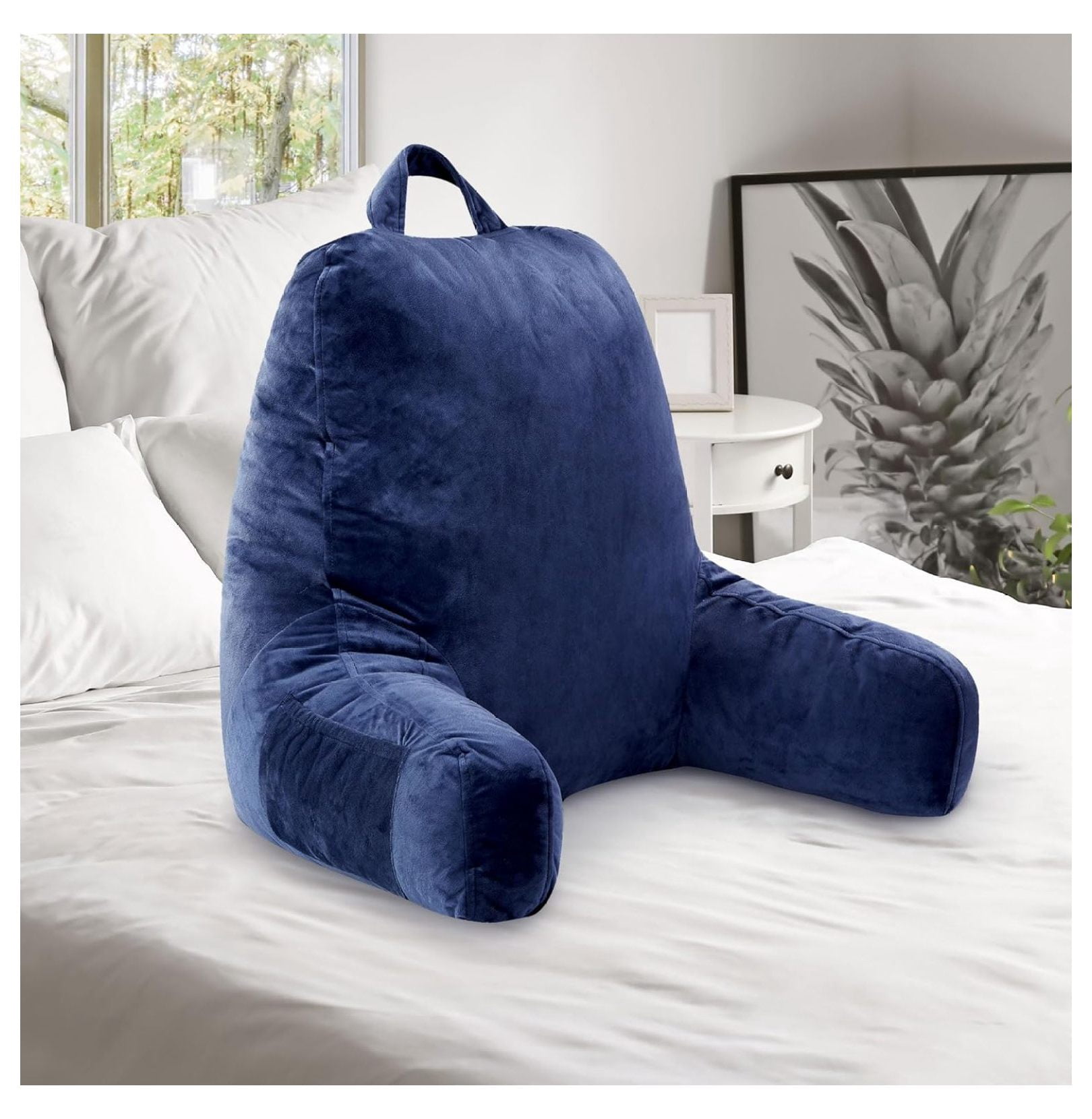 Back Pillow For Bed Sitting Up – With 9.4" Armrests, Shredded Memory Foam, Reading/Watching TV/Gaming - View #4