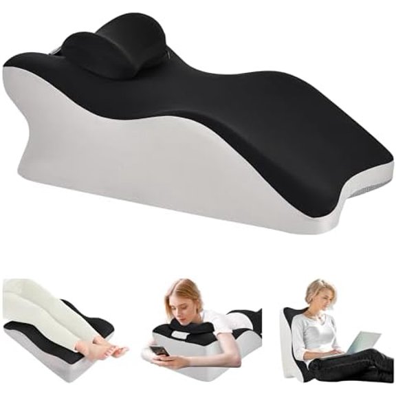 Reading Pillow for Bed,Adult Memory Foam Ergonomic Back Support Pillow for Bed Sitting Up Prone Pillow Face Down Sleep Wedge Pillow for Back Pain Relief$$Bedding