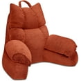 thumbnail image 1 of Reading Pillow for Bed with High Arm Rests,Back Support Pillow for Sitting Up in Bed with Shredded Memory Foam for Reading, TV, Gaming or Relaxing on Floor（Bright Orange, Small）, 1 of 6