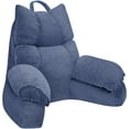 thumbnail image 1 of Reading Pillow for Bed with High Arm Rests,Back Support Pillow for Sitting Up in Bed with Shredded Memory Foam for Reading, TV, Gaming or Relaxing on Floor（Dark Blue, Small）, 1 of 12