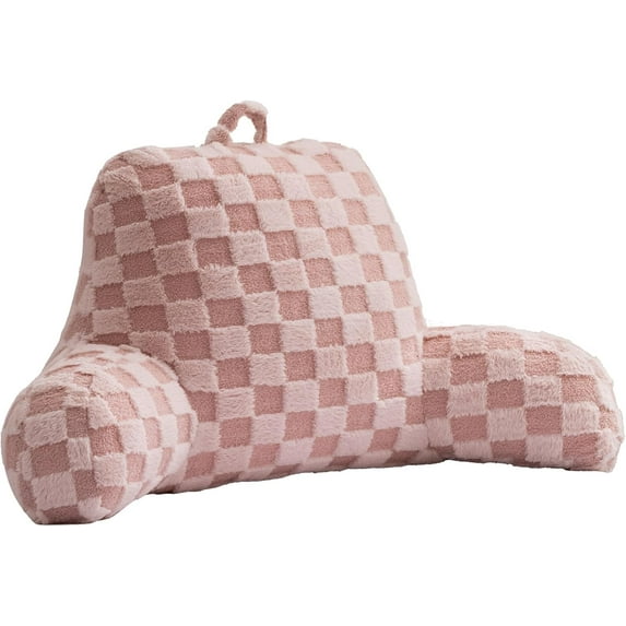 Reading Pillow Checkered Bed Rest Wedge Backrest Checkerboard Pillow with Arms Back Support for Sitting Up in Bed Cushion Incline Rest Sleeping Snoring Pillow