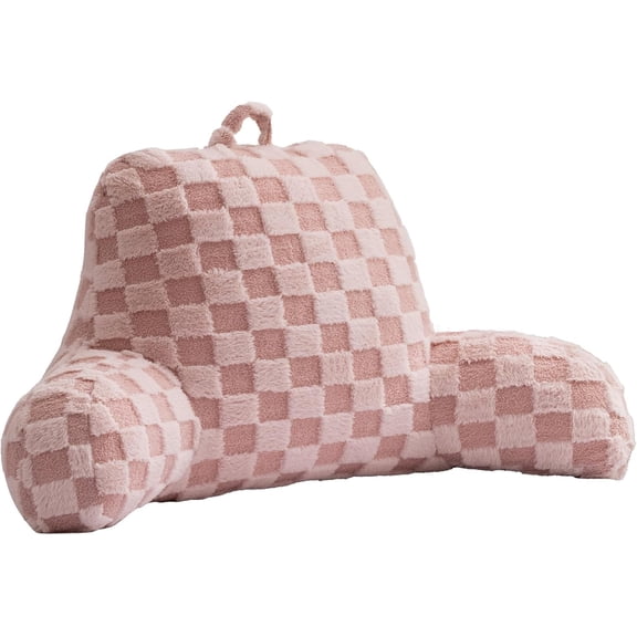 Reading Pillow Checkered Bed Rest Wedge Backrest Checkerboard Pillow with Arms Back Support for Sitting Up in Bed Cushion Incline Rest Sleeping Snoring Pillow