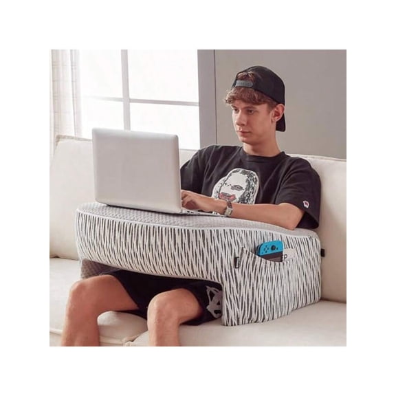 Reading Pillow For Lap Extra Large Arm Rest Pillow For Adult Memory Foam Lap Desk Pillow For Reading Working Crocheting Playing Steam Deck Switch Or Sitting In Bed Couch Ash Grey