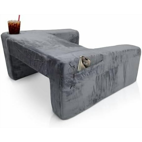 Reading Pillow for Lap to Improve Your Reading Experience - Memory Foam Adult Gaming Pillow for Bed with Cup Holder - Allow 2472 hrs to Fully Expand - Maximizing Your Comfort