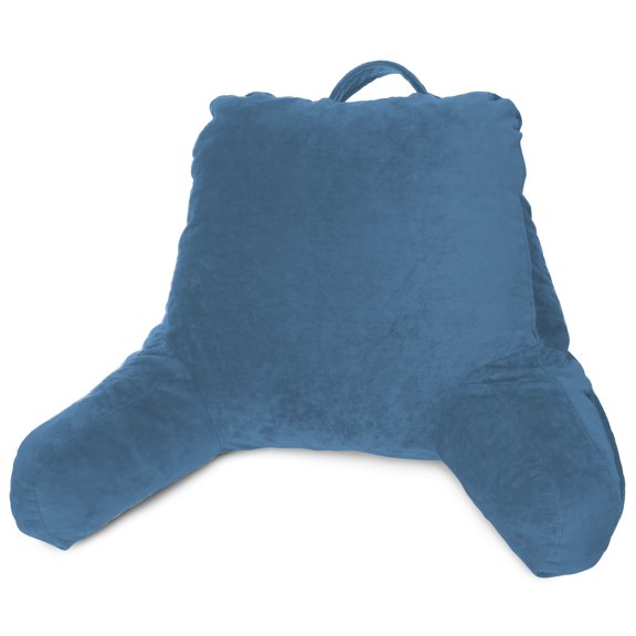 Reading Pillow, Petite Back Pillow, Backrest Pillows for Bed with Arms, Shredded Memory Foam Back Pillows for Sitting in Bed, Small Back Support Pillow for Kids & Teens, Blue Heaven