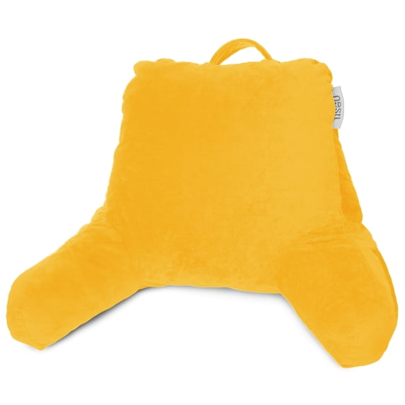 Reading Pillow, Petite Back Pillow, Backrest Pillows for Bed with Arms, Shredded Memory Foam Back Pillows for Sitting in Bed, Small Back Support Pillow for Kids & Teens, Yellow