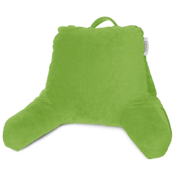 Reading Pillow, Petite Back Pillow, Backrest Pillows for Bed with Arms, Shredded Memory Foam Back Pillows for Sitting in Bed, Small Back Support Pillow for Kids & Teens, Garden Green
