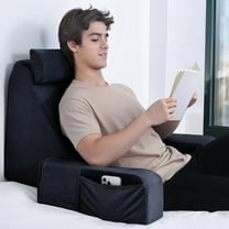 Reading Pillow for Sitting in Bed Adult, 19" Back Support Pillow for Bed Sitting up, Backrest Cushion for Reclining,Gaming,Resting,Watching TV in Couch or Floor, Wedge with Arms