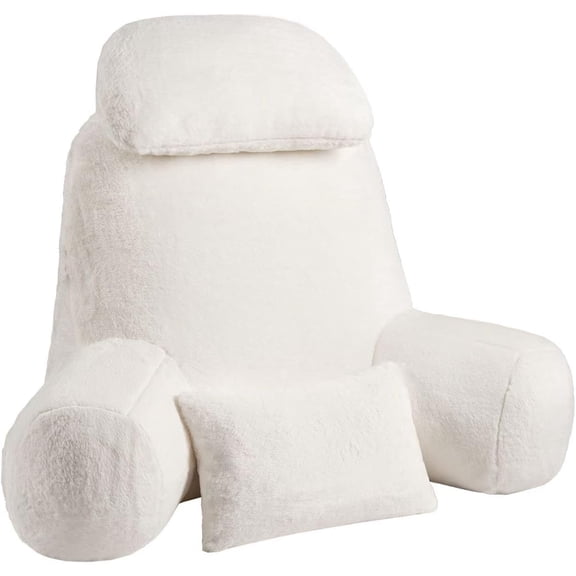 Reading Pillow for Sitting up in Bed and Couch,32" X-Large Back Pillow for Adult & Teens with Soft Adjustable Neck Roll Backrest Pillow,Washable Cover,Watching TV/Gaming/Relaxing