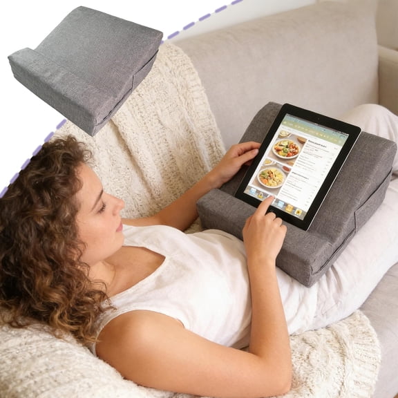 Reading Pillow Tablet Phone Stand Pillow 9.84In Multi Angle Adjustable 2-in-1 Reading Rest Pillow Book Device Holder Pillow Pad for Bed Sofa Lap Use Office Napping Travel Media Watching Home Leisure