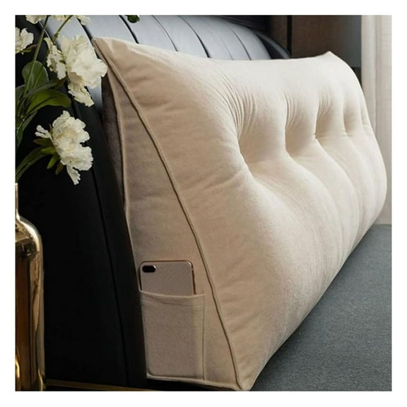 Reading Pillow Triangle Cushion - 180cm Bed Backrest Support with Armrests, Large Seat Cushions for Reading, Gaming, Lounging - Soft Plush Fabric, Removable Cover