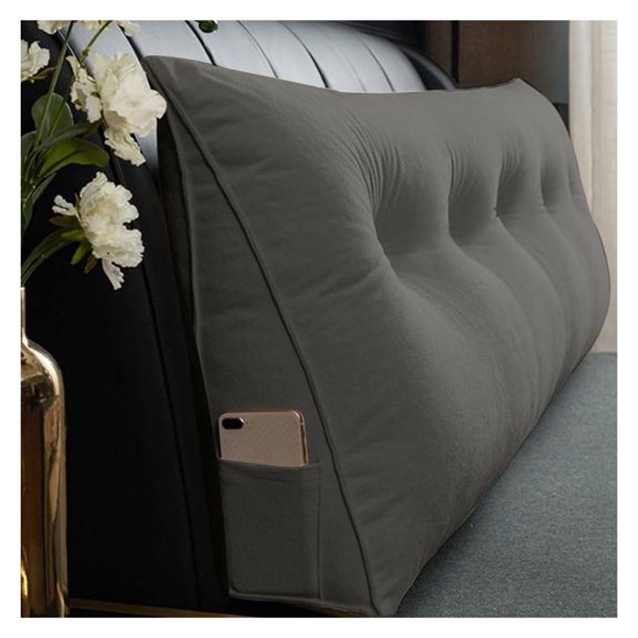 Reading Pillow Triangle Cushion - Bed Backrest Support with Armrests, 180x50x20cm, Comfortable Lounger for Reading, Gaming, Bed & Sofa, Washable Cover