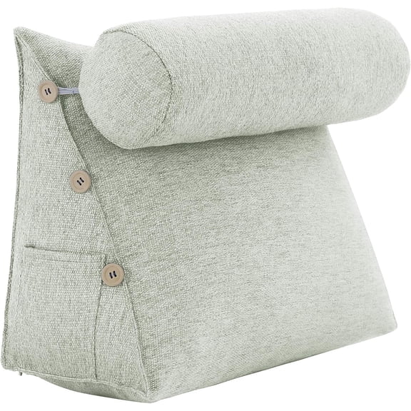 Reading Pillow for Bed Adult, Back Pillow for Bed Sitting Up, Back Support Pillow, Beige, 23.5 * 8 * 20IN