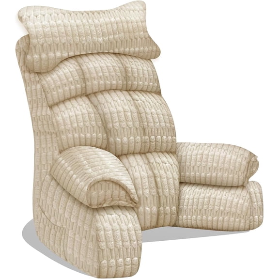 Reading Pillow for Bed Adult – Large Bed Pillow with Arms, Supportive Back Pillow for Sitting Up in Bed for Reading, Watching TV, or Gaming