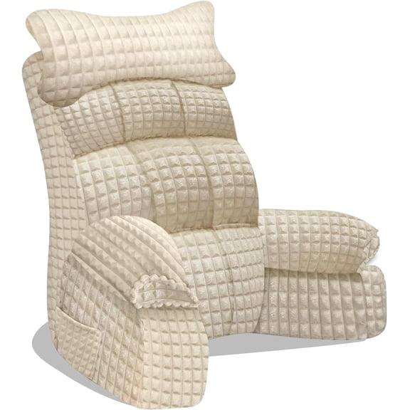 Reading Pillow for Bed Adult – Large Bed Pillow with Arms, Supportive Back Pillow for Sitting Up in Bed for Reading, Watching TV, or Gaming