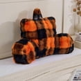 thumbnail image 1 of Animebody Orange Black Grid Print Velvet Bed Rest Pillows, 1 of 9