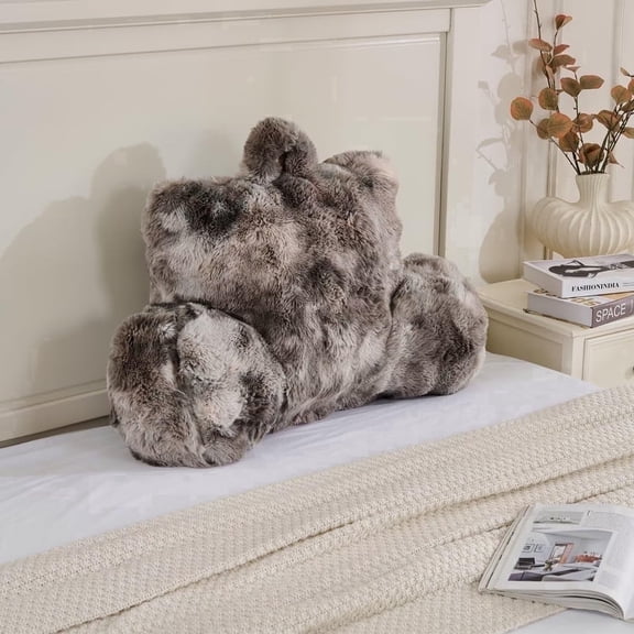 Animebody Gray Tie-dye Velvet Bed Rest Pillows