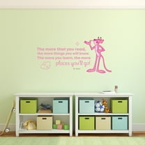 Reading Pink Panther Life Quote Cartoon Quotes Decors Wall Sticker Art Design Decal for Girls Boys Kids Room Bedroom Nursery Kindergarten Home Decor Stickers Wall Art Vinyl Decoration (12x20 inch)