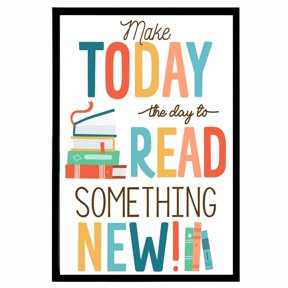 Reading Poster, School Library English Classroom Print, Librarian Decor, Educational Chart To Learn, Kid Poster, Unframed (9x11 Inch)
