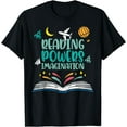 thumbnail image 1 of Reading Powers Imagination Cute Teacher Librarian Book Lover T-Shirt, 1 of 3