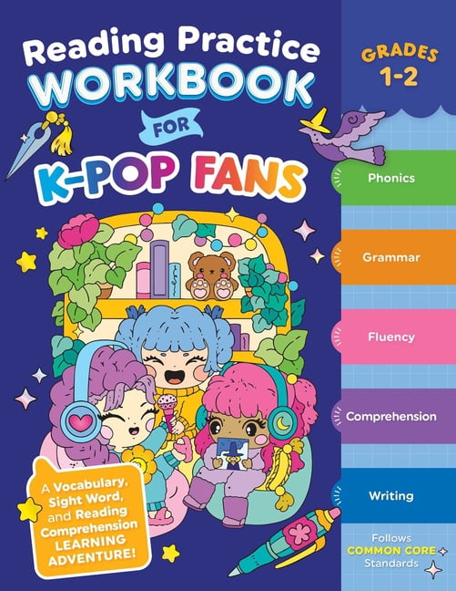 Reading Practice Workbook for K-Pop Fans Grades 1-2: A Vocabulary, Sight Word, and Reading Comprehension Learning Advent, (Paperback)