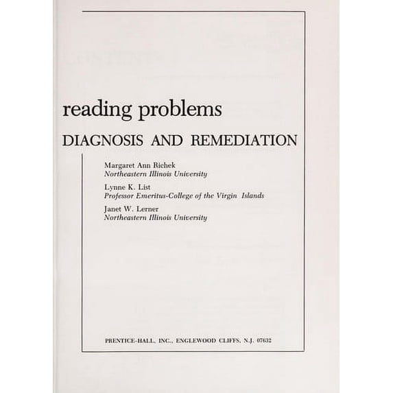 Pre-Owned Reading Problems : Diagnosis and Remediation 9780137551736