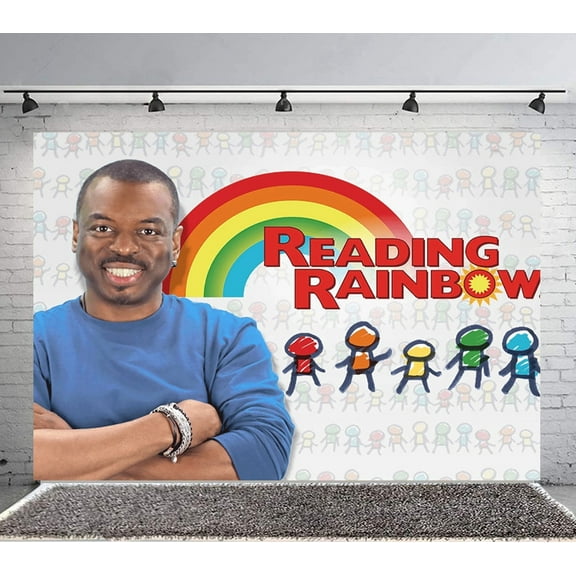 Reading Rainbow Backdrop Banner Party Supplies Poster Movie Theme Background for Photography Birthday Decorations